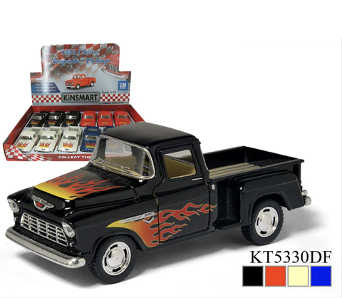 5" 1955 CHEVY STEPSIDE PICK UP W/DESIGN Die Cast Car