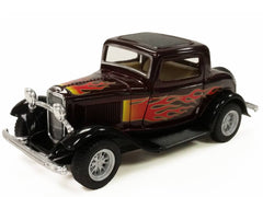 5" 1932 FORD 3- WIINDOWS COUPE FLAME Die Cast Car