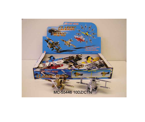 6.5" CLASSIC WING FIGHTING PLANE Die Cast Car