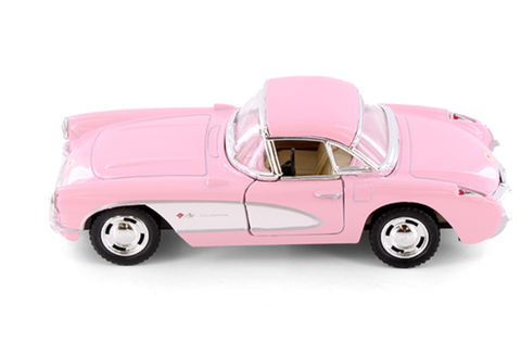 5" 1957 CHEVROLET CORVETTE - Die Cast Car Toy Car (ALL PINK)