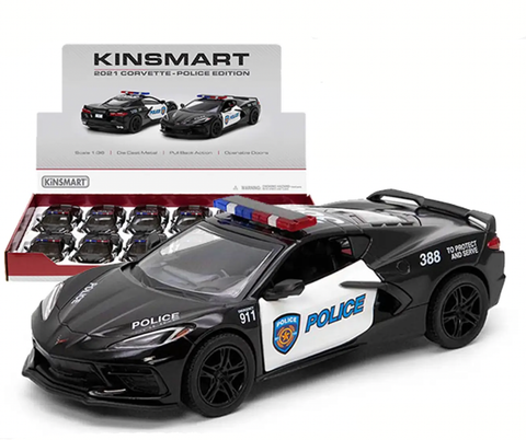 5" 2021 CORVETTE POLICE Die Cast Car