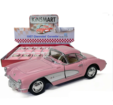 5" 1957 CHEVROLET CORVETTE - Die Cast Car Toy Car (ALL PINK)