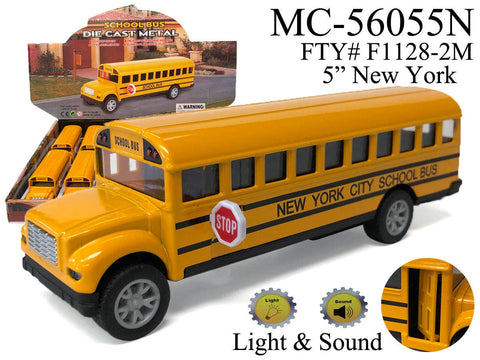 5" SCHOOL BUS - SOUND & LIGHT - NY Die Cast Car